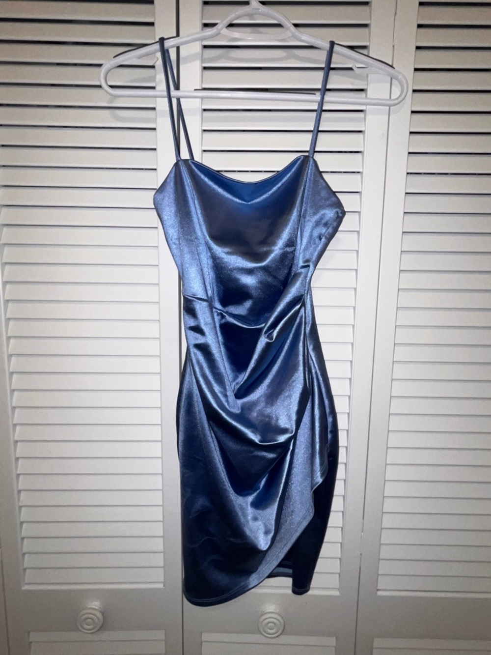 Satin Strap Dress Blue Windsor